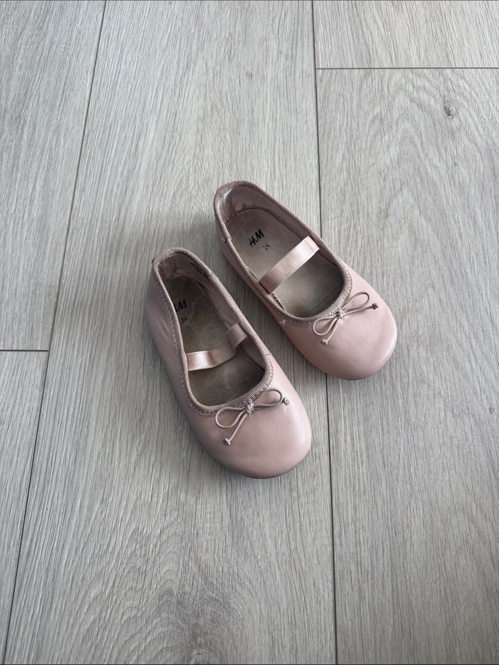 H&M Blush Pink Girls' Ballet Flats with Elastic Strap